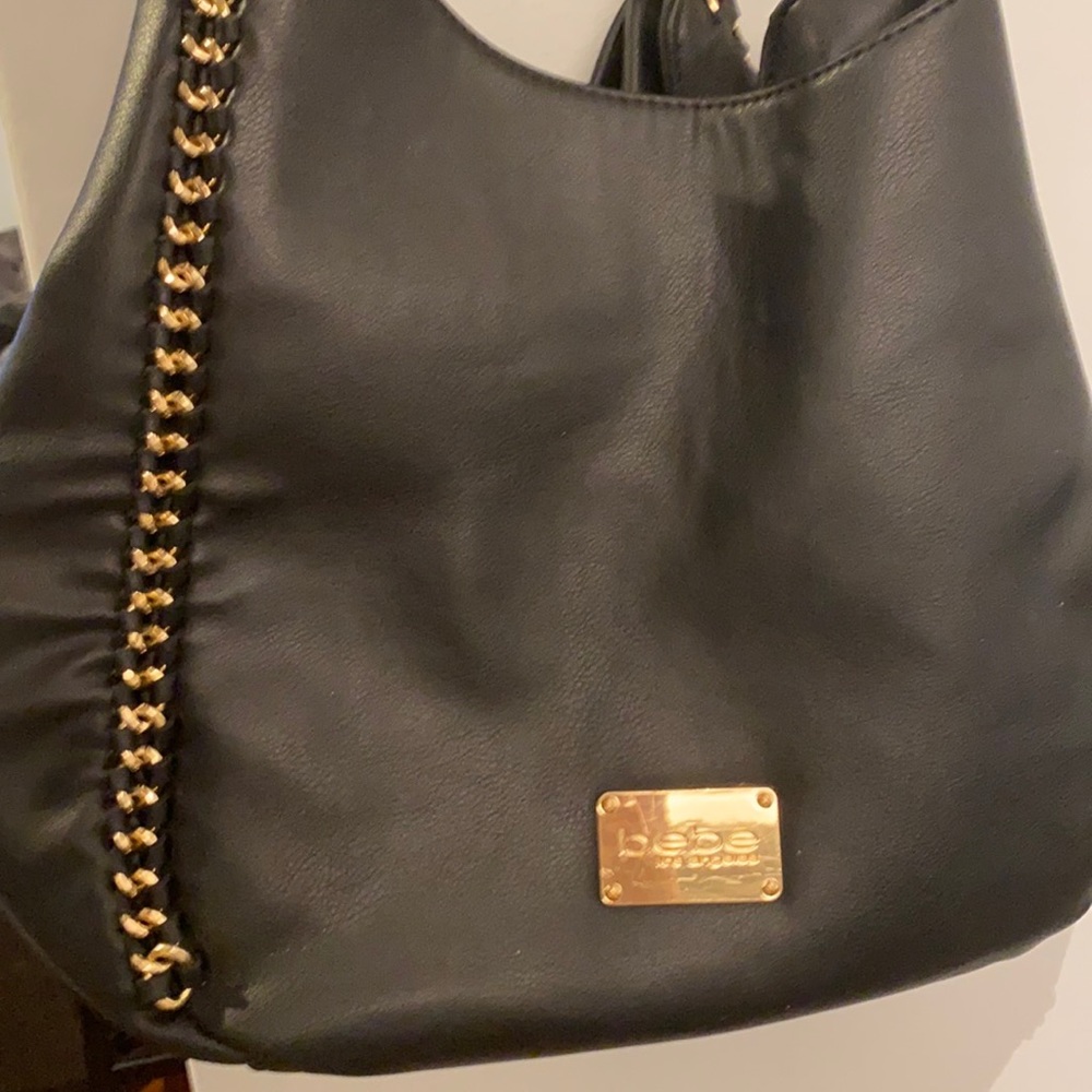 Black and gold shoulder bag